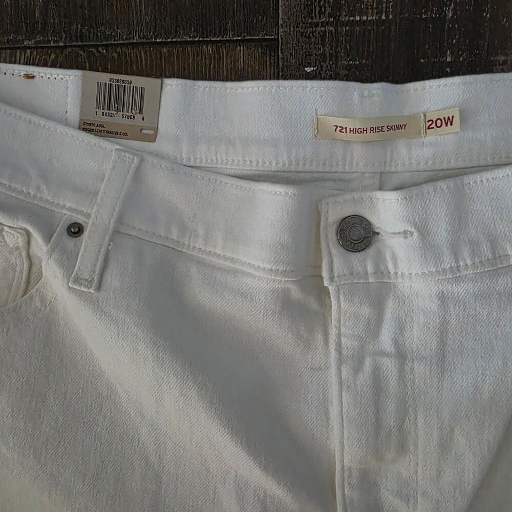 Levi's White Women's 721 High-rise Skinny Jeans 20W M - Picture 2 of 10